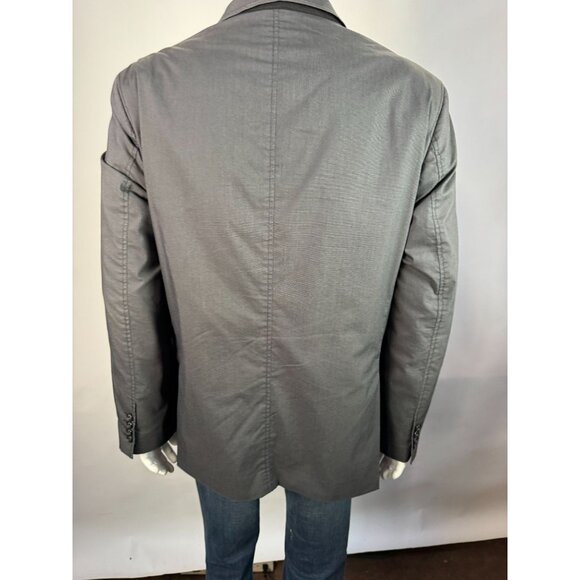 Mens Gray Modern Fit Blazer XL Blue By Cinque 2-Button Cotton Blend - Picture 11 of 16